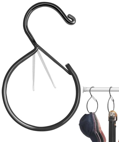 Organizer per cinture, appendicravatte in ferro impermeabile, portaoggetti in metallo a forma di S, gancio nero per risparmiare spazio, sciarpe, cappelli, borse, accessori, magliette, senza m