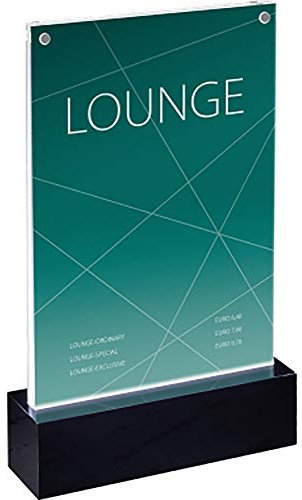 SIGEL TA422 Porta-avvisi da tavolo a LED luminous, illuminabile, acrilico, per A5