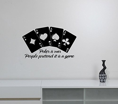 Doyle Brunson Quote Wall Decal Vinyl Sticker Poker Four of a Kind Aces Playing Cards Inspirational Art Gambling Casino Playroom Room Decor pq1