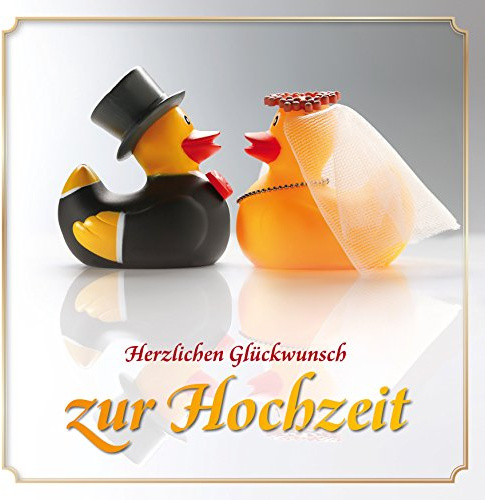 Edition Colibri Hochzeitskarte Lustige Enten – Glückwunschkarte zur Hochzeit mit Umschlag, witzige Quetschenten als Brautpaar