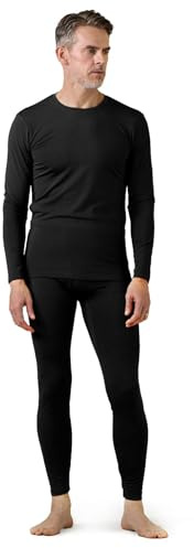 LAPASA Juego de ropa interior térmica para hombre – Juego de ropa interior térmica para esquí y snowboard. Ultraligera/fina, peso medio/medio, forro polar interior M11& M57& M53 M57: negro (Midweight) antiguo. M