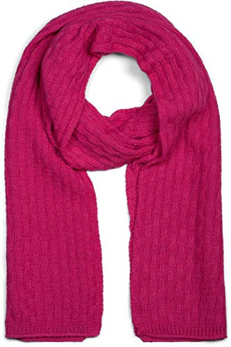 styleBREAKER Unisex einfarbiger Strick Schal mit strukturiertem Flecht Muster, Uni Winter Strickschal 01018161, Farbe:Pink