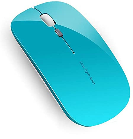 Uiosmuph Q5 Wireless Mouse, 2.4GHz Slim Portable Wireless Mouse for Laptop, Rechargeable Ergonomic Computer Mouse with USB Receiver for Mac PC Notebook Macbook Chromebook, Blue