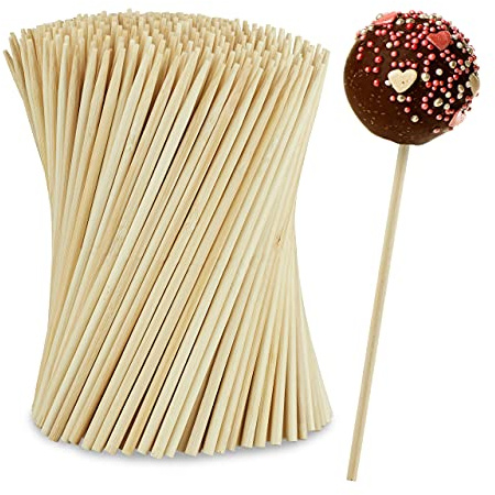 Relaxdays Cake Pop Sticks, 400x Set, 15cm Long, Lollipop, Cotton Candyfloss, Skewer, Popsicle, Wooden, Bamboo, Natural