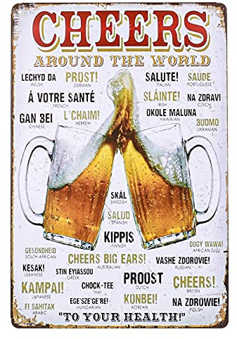 Vintage Metal Beer Sign, Decorative Cafe Bar Pub Wall Art, 30x20cm | Durable Metal, Easy to Hang, Perfect Wall Decor