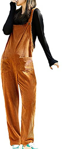 babao Tuta premaman in cotone a coste donne incinte tuta lunga salopette, 40, XL