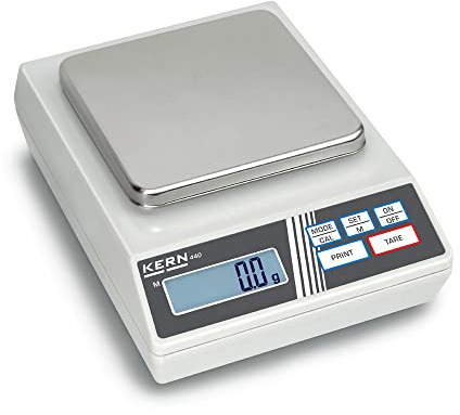 KERN Serie 440 Präzisionswaage, Hellgrau/Grau, 400g MAX Wägebereich, 230mm Höhe, 165mm Breite