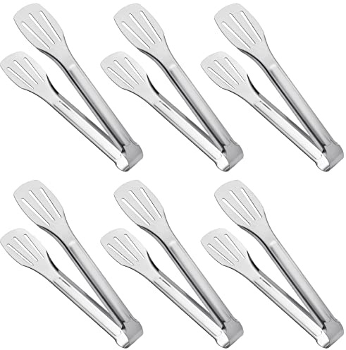 Serving Tongs Kitchen Tongs,Buffet Tongs, Stainless Steel Food Tong Serving Tong,small tongs 6 Pack (9 Inch)