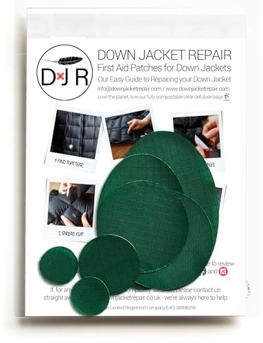 Self‑Adhesive Ripstop Nylon Repair Patch Kit – 30‑Second Fix for Tents, Jackets, Sleeping Bags, Backpacks & Beach Gear – Festival, Camping & Vanlife Essential – 7 Pre‑Cut Patches (Bottle Green)