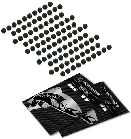 AMZfishing® 100 Gummiperlen Set | Gummistopper Angeln | Gummiperlen Angeln Stopper-Perlen zum Angeln Perle Angeln Gummikugeln Angeln (100-3mm)