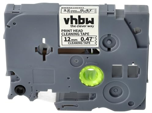 vhbw Cassette de nettoyage de tête d'impression compatible avec Brother PT H107B, H300, H105WN, H200, H110 imprimante d'étiquettes - 2,5mx 12mm