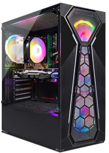 STGsivir Gaming PC, Gaming Computer Desktop Tower, AMD 3000G 3.5GHz, AMD RX 580 8GB, 16GB DDR4 RAM, 512GB SSD, 600M WiFi, BT 5.0, Windows 11