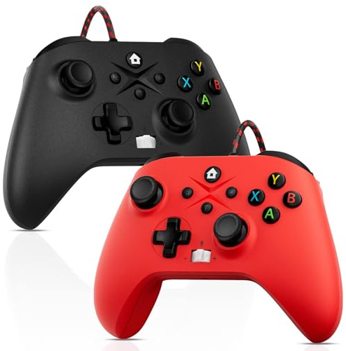 Xbox Controller Wired 2 Stück Gaming Controller für Xbox One, Xbox One X/S, Xbox Series X/S, PC Gamepad Support Vibration Programming Turbo 3.5mm Audio for PC Windows 7/8/10/11, Need to Update