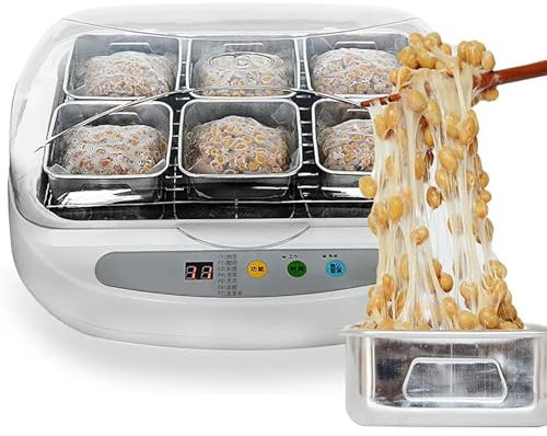 Yogurtera eléctrica, máquina fermentadora automática de yogur Natto de 3,5 l con 6 revestimientos de cocina de acero inoxidable,control de panel inteligente,for el hogar,bar,confitería,yogur,natto