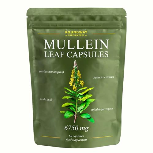Mullein Leaf Extract for Lungs. Highest Strength 6750mg Mullein 10:1 Extract, Lung Detox & Respiratory Support | 60 Capsules | 2 Month Supply. Vegan Supplement.