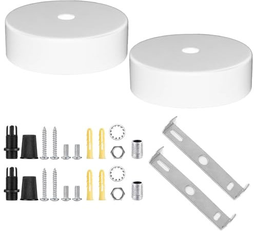 Bajiuxhfei 2 Pezzi Rosone Lampadario Soffitto, Rosone Soffitto, Rosoni Lampadario in Metallo, Lampada a Baldacchino, Coprifilo per Rosone a Soffitto, per Soggiorno, Corridoio, Lampadario da Cucina