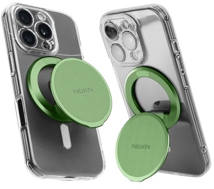 Nillkin MagSafe Phone Grip Ring Holder, Removable Magnetic Phone Ring Holder with Stand for iPhone 17/16/15/14/13/12/ Series MagSafe Case, Samsung for Ring Holder, iPhone Stand - Green