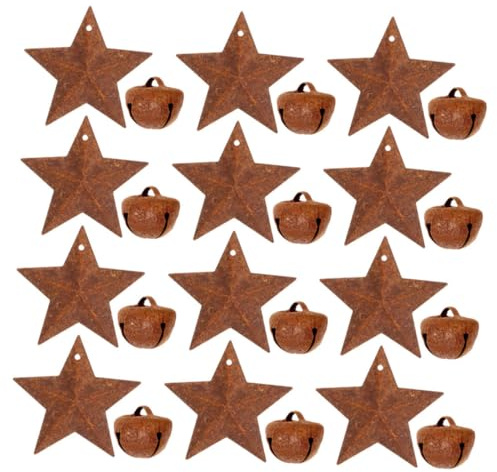 DONFAMDS Stück Teiliges Vintage Metallglocken mit Sternanhängern Rustikale Weihnachtsglocken für DIY Basteln Dekoration von Weihnachtsbaum Türen
