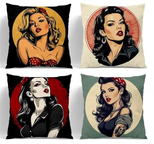 Generisch Kissenbezüge 4er Set Schönheit 55x55cm Dekorative Kissenhülle, Samt Zierkissenbezüge mit unsichtbarem Reißverschluss, Weich Kissen Bezug Zierkissen für Sofa Wohnzimmer Zuhause Dekor Sv10770