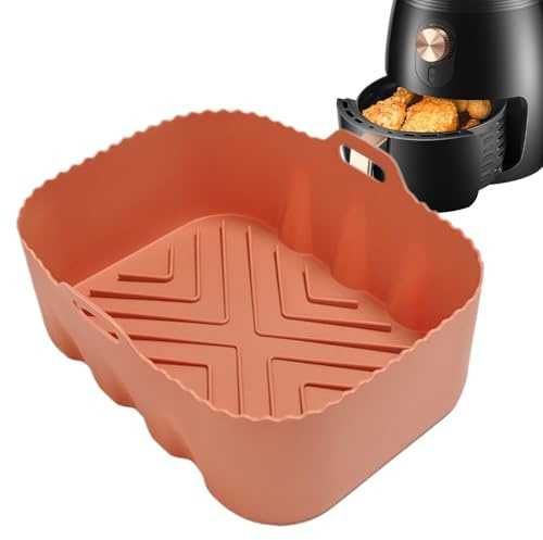 Air Fryer Liner Silicon - Forro de silicona para microondas | Bandeja rectangular resistente al calor para horno de calidad alimentaria | Alfombrilla de horno antiadherente | Ayudante de hornear para