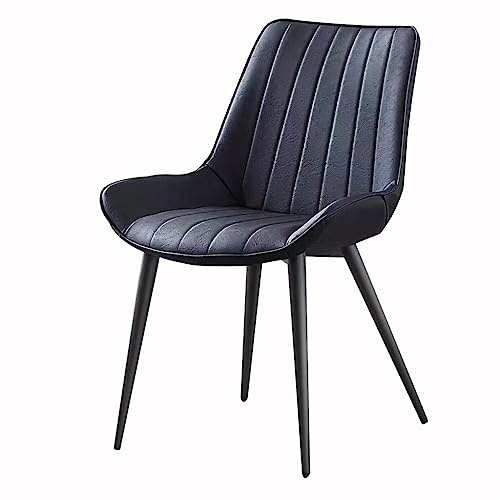 Natliedop Esszimmerstühle, modernes Design, für Küche, Wohnzimmer, Lounge, Thekenstühle, stabile Metallbeine, Beistellstuhl aus PU-Leder (schwarz, Schwarze Beine)