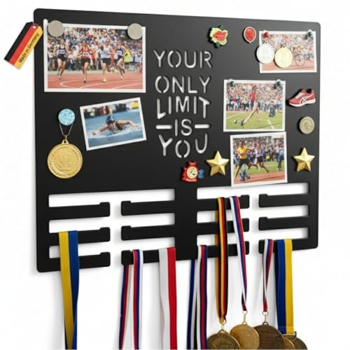 Medaillenhalter | magnetisch | Made in Germany | Stahl (3mm) | pulverbeschichtet | zur Medaillen Aufbewahrung | zeitloser Medaillen Aufhänger zur Wandmontage | Medaillenrahmen | Medal Holder Design