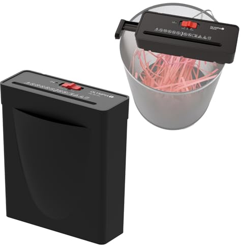 OLYMPIA PS 36 Pro Aktenvernichter | Papierschredder mit Streifenschnitt 6 mm | Schredder Aktenvernichter für Zuhause | Shredder Papier 6-Blatt | Paper Shredder | Mit universalem Aufsatz