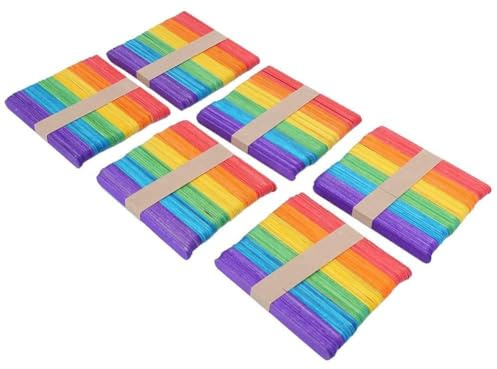 RASTKY Palitos de Helado de Colores para Manualidades de Bodas, Palitos de Barra de Hielo de Madera de para 300 Unidades