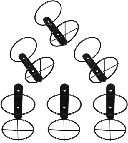 FESTFENDS 6pcs Iron Wall-mounted Wine Rack Set, Red Wine Bottle Display Holder Iron Art Frame, Suitable for Kitchen and Bar Storage and Organization