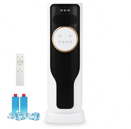 SOUNAY Enfriador de Aire con 5 Modos Frío y Calor, Climatizador Evaporativo con Oscilación de 180° y Depósito de 3L, Aire Acondicionado Portátil para Hogar Oficina Salón y Dormitorio (Negro)