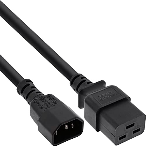 InLine 16659H nätadapterkabel, IEC-60320 C14 till C19, 3x1,5 mm ², max. 10A, svart, 3 m