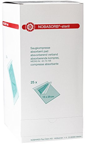 NOBASORB©-steril Saugkompresse, Größen:15cmx25cm - 25 Stück