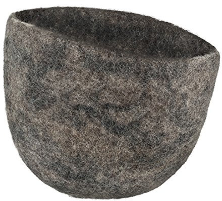 Maharanis Filz Übertopf Korb Aufbewahrung Scandic Design Filz Hut reine Wolle handgefertigt kiesel Durchmesser ca. 21 cm