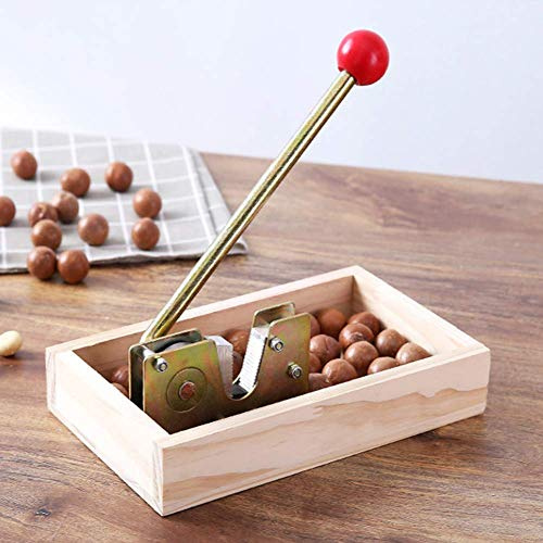 Resistente Dado Cracker, Schiaccia Nocciole Pecan Noce Pinza Sheller per Aprire Attrezzo, Macadamia per Aprire per Sbucciare Macchina con Maniglia e in Legno Cesta Portaoggetti - Come il Foto
