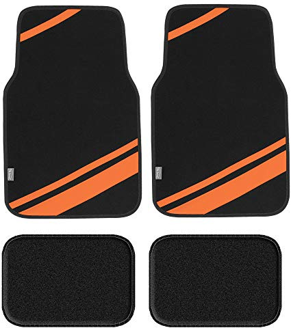 FH Group Tapetes de Piso para automóvil, tapetes Naranjas para automóviles, tapetes de Ajuste Universal, tapetes de Piso de automóvil Multiusos, tapete Protector de alfombras para la mayoría de los