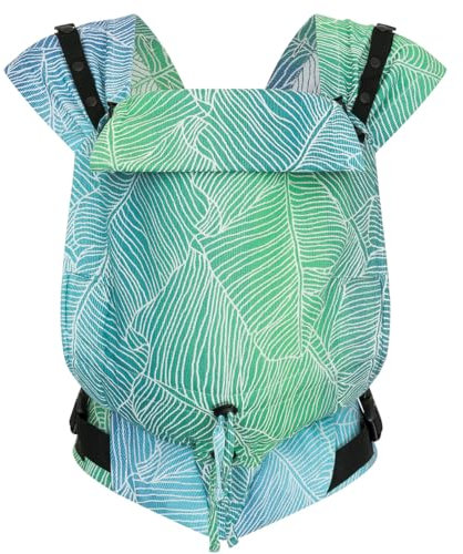 Hoppediz Babytrage Primeo, für Neugeborene ab Geburt, Bauchtrage, Rückentrage, 100% kbA-Baumwolle, Grenada creme