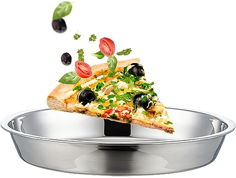 BEENIFIC Deep Dish Pizza Pan,Stainless Steel Pizza Tray Pizza Pan for Oven10-12-14-16Inch (14x1.8inch)
