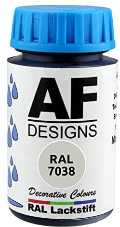 Alex Flittner Designs Lackstift RAL 7038 ACHATGRAU seidenmatt 50ml Holz Metall Möbel Bad Retuschierlack Reparaturlack