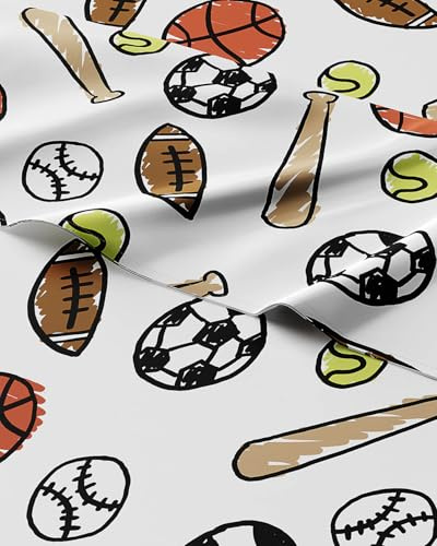 Kids Full Size Sports Bed Sheets - 4 Piece Kids Sports Sheet Set