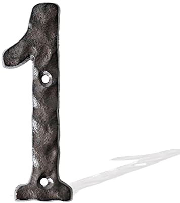 Numéros de maison en fonte - 14 cm - Robustes - En relief - Pour intérieur et extérieur - Pour projets de bricolage - Panneau mural - Lettres décoratives