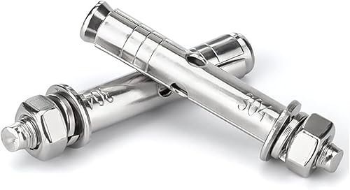 BUNGAA Hülsenanker, Ösenhaken M6 M8 M10 M12 M14 M16 Expansionsbolzen Edelstahl 304 6 mm 8 mm 10 mm 12 mm 14 mm 16 mm x 50 65 120 200 mm Hülsenanker-Stellschraube Ösenschrauben (Size : M6x80mm 2pcs)