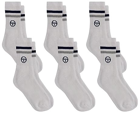 Sergio Tacchini Calzini da Uomo Tennis Pacco da 6 paia Bianco 39/42