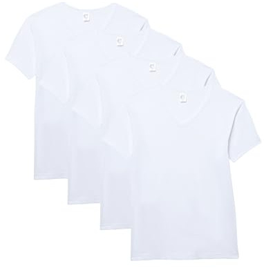 Abanderado Pack Camisetas de Manga Corta Cuello V Esencial Algodón 100% Hombre x4