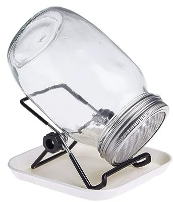 Parrrot Essentials Sprouting Mason Jars, Seed Sprouter Kit with Stainless Steel Strainer Lids Stands Germinator Set, Sprouting Jar Kit for Sprouting Seeds