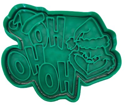 Tagliabiscotti.it - Il Grinch - Set Natale - cookies cutter - formina - Stampo per biscotti o decorazioni torte in pasta di zucchero (HOHOHO Grinch)