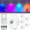 WILLED USB Aufladbar RGB LED Spots Akku mit Fernbedienung, Kabellos Vitrinenbeleuchtung LED mit Timing Funktion, Farbwechsel Schrankbeleuchtung, Magnetisch Dimmbar Unterbauleuchte Küche LED(6er Pack)