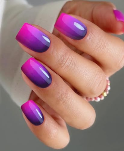 JMEOWIO Halvhärdade gelremsor nagelkonst klistermärke wrap rosa lila