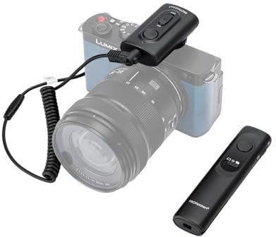 PROfezzion 165ft Wireless Remote Control Shutter Release for Panasonic S9, G100D,16 Channels, Range 50m, Clamp Compatible with Tripod, Supports 5 sec Delay Shot, Unlimited Continuous Shots & Bulb Shot