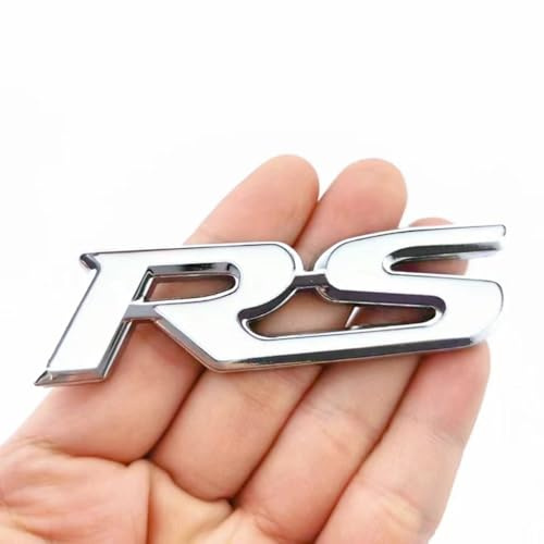 ZLSXTN Coche Insignia Logo para Audi RS Q3, Etiqueta Metal Letra Frontal Capó Parachoques Trasero Emblema Protección Etiqueta Engomada Logotipo Coche Auto Accesorios,Silver