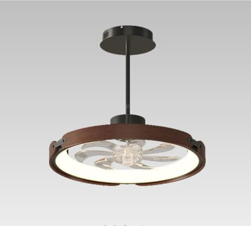 LED Fan Light, Fan Integrated Ceiling Light With Lighting Retro Ceiling Fan 52CM,58W LED Dimmable, Silent 6-speed Reversible Ceiling Fan Light With Remote Control for Bedroom Kitchen Living Room